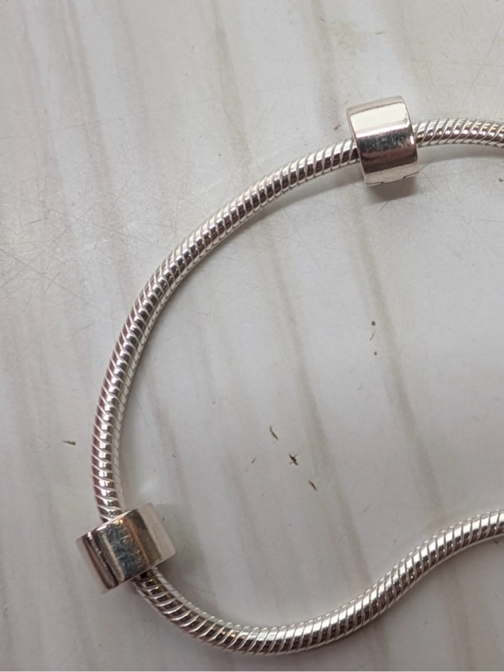 TWO (2) Pandora smooth plain clip charms
